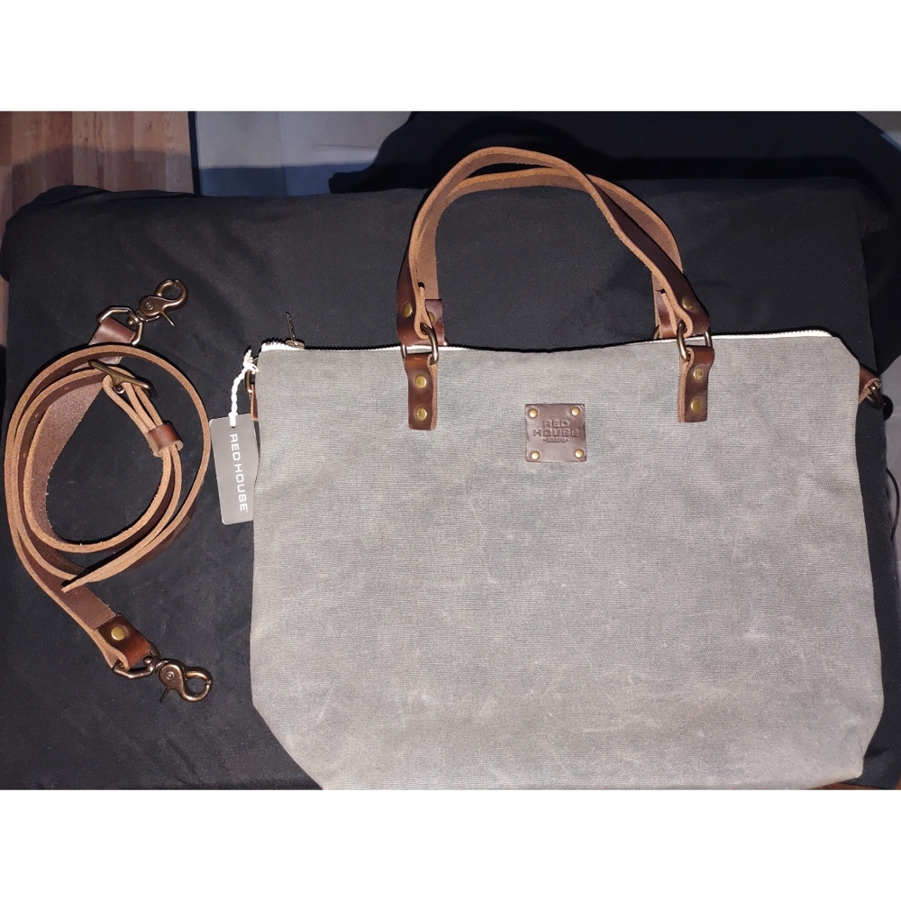 Red House Waxed Canvas Crossbody Bag